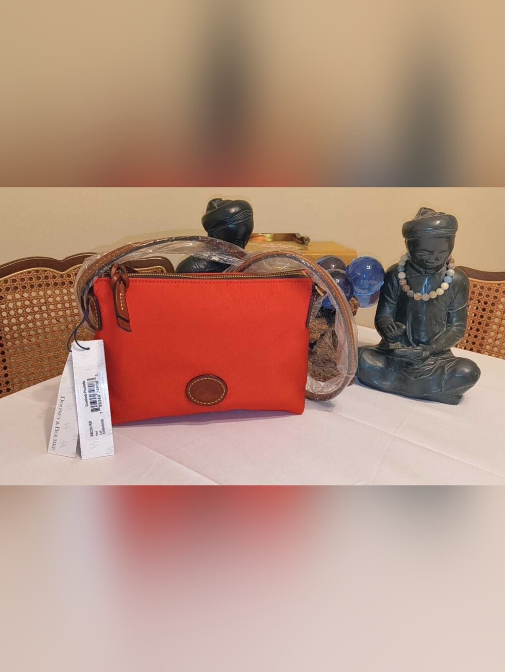 ​NWT Dooney & Bourke Red Crossbody Pouchette Nylon Leather Trim Brand New